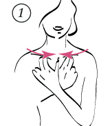 massage for breast enlargement - cross your arms and run your fingers just below the collarbones. 