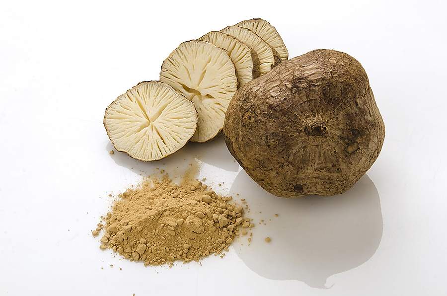 Pueraria Mirifica root, chopped and ground. Often used in breast enlargement creams and pills.